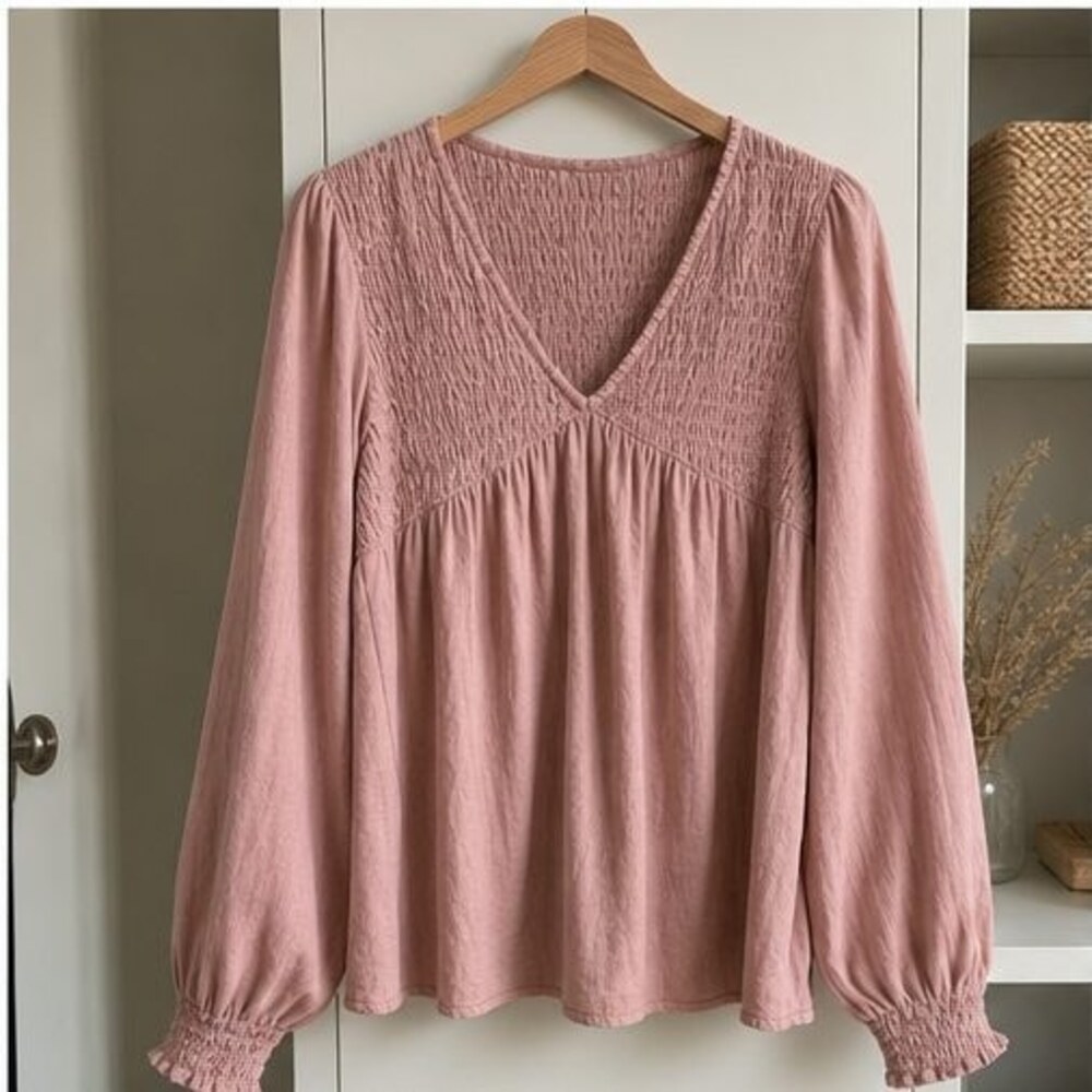 Blush Smocked Top